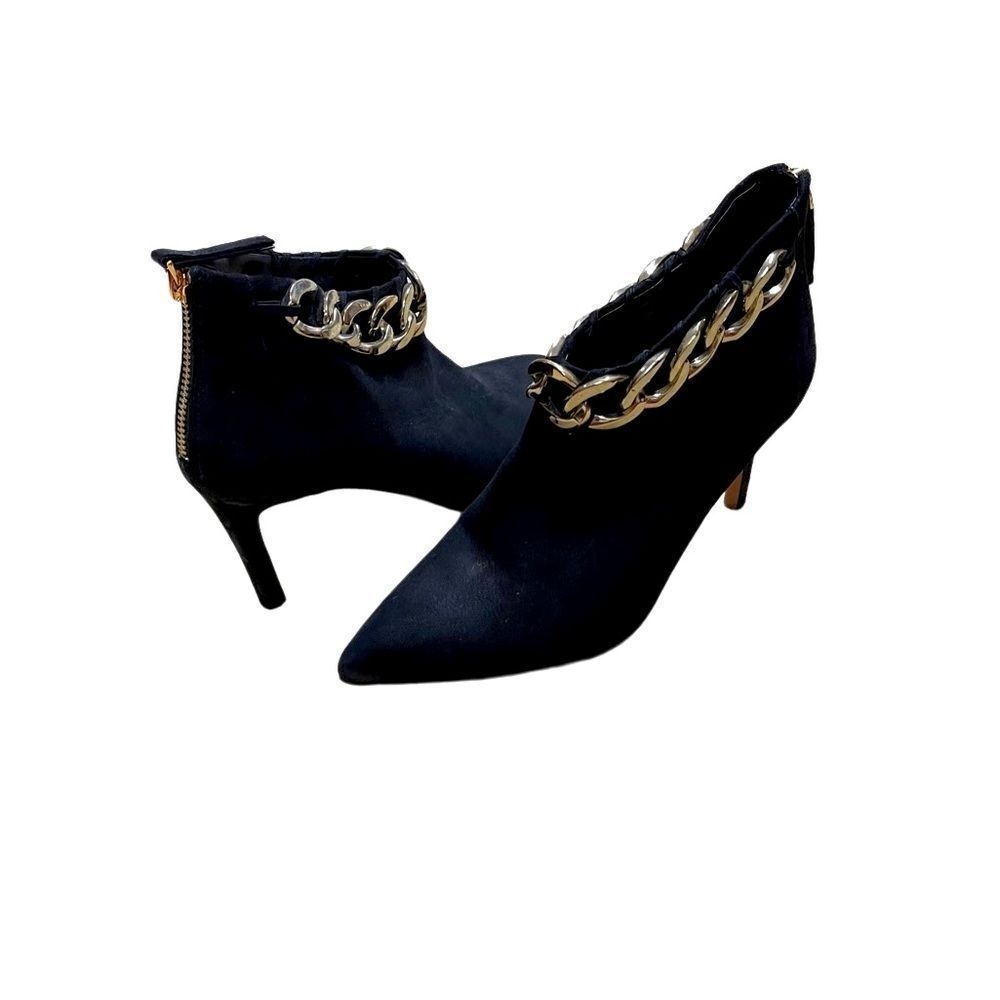 🌟75%OFF🌟Nine West Suede Leather Booties with Gold Chain